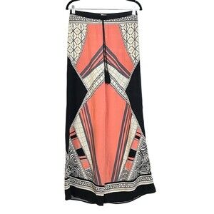 Peach Puff USA Wide Leg Palazzo Pants Women’s L Multicolor Boho Geometric Tassel